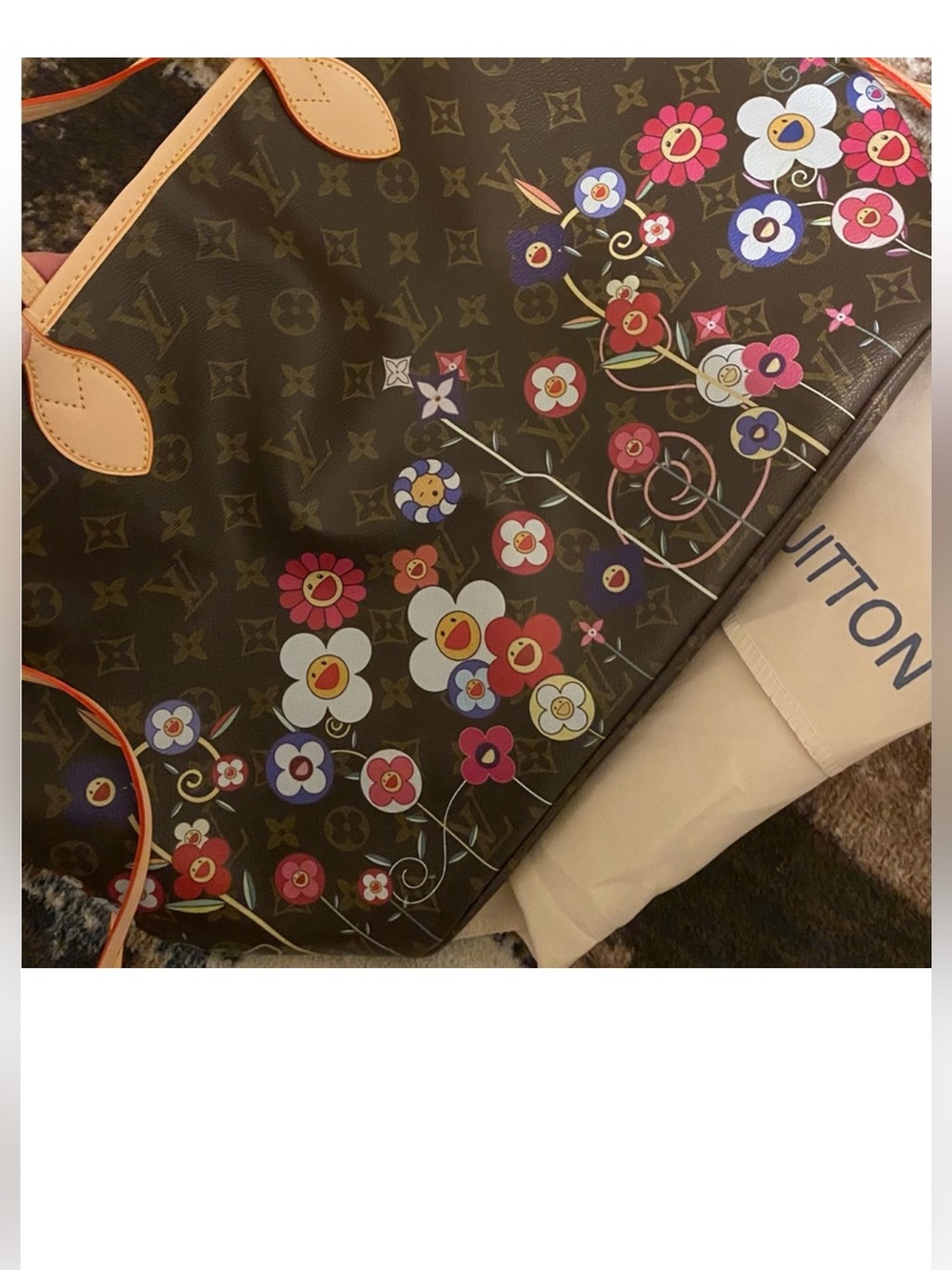 Floral Tote Bag - Brown and Multicolor
